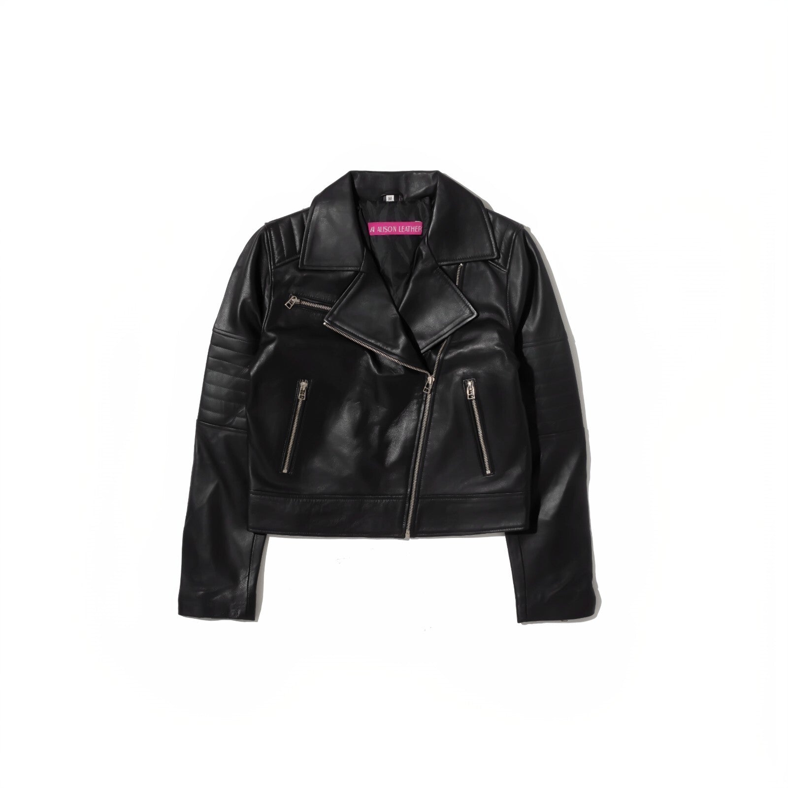 Alison Leather Lambskin Biker Jacket-Regular Fit