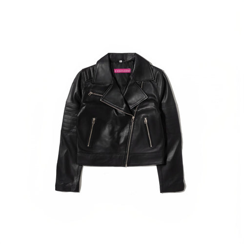 Alison Leather Lambskin Biker Jacket-Regular Fit