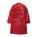 Alison Leather Lambskin Women’s Trench Coat-Regular Fit