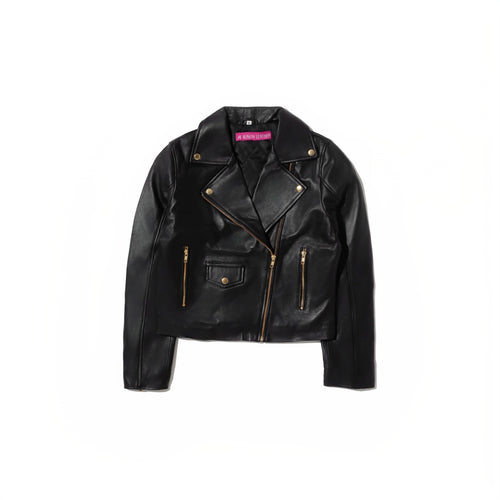 Alison Leather Lambskin Black Biker Jacket – Regular Fit